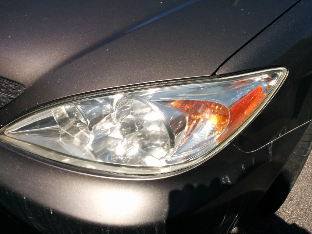 Camry Headlight after restore 3-16-2015